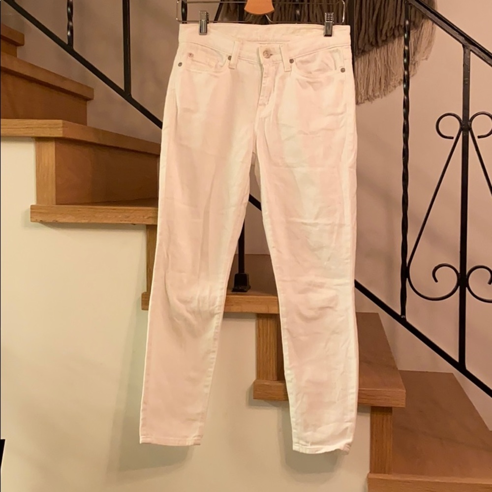 7 for all mankind skinny jeans white 25